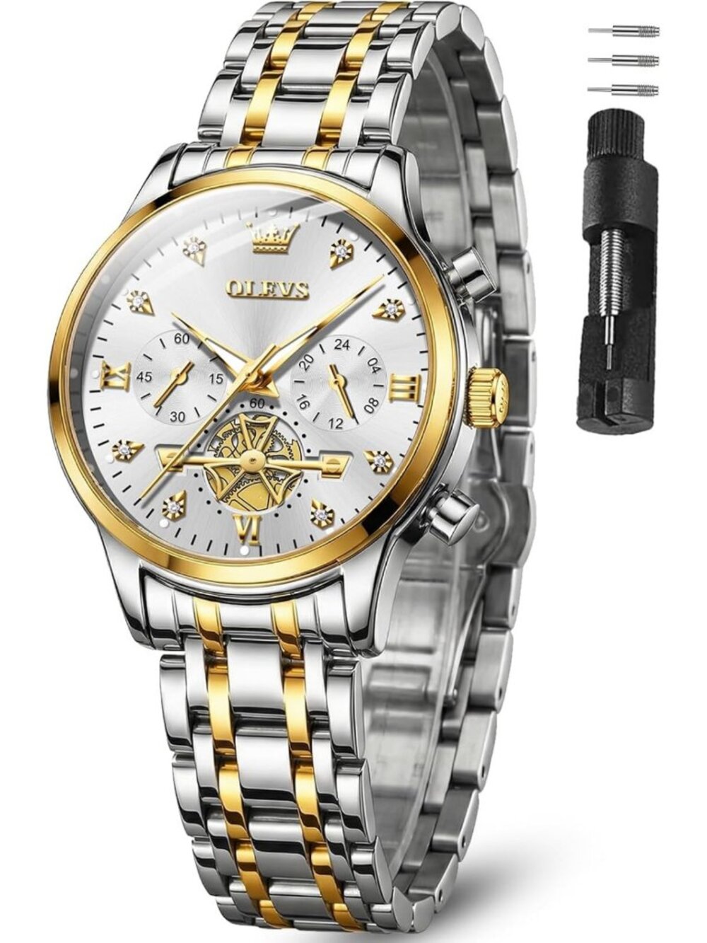 Luxury Waterproof Stainless Steel Women's Watch - Perfect for Medium Wrists